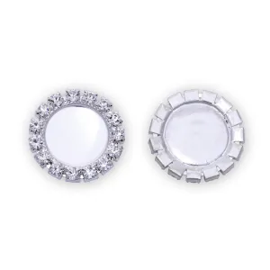10 Silver Round Inner Size 12mm Claw Chain Base Jewelry accessories Metal Flatback Buttons Gemstone Bezel Pendant Tray Hair Accessories