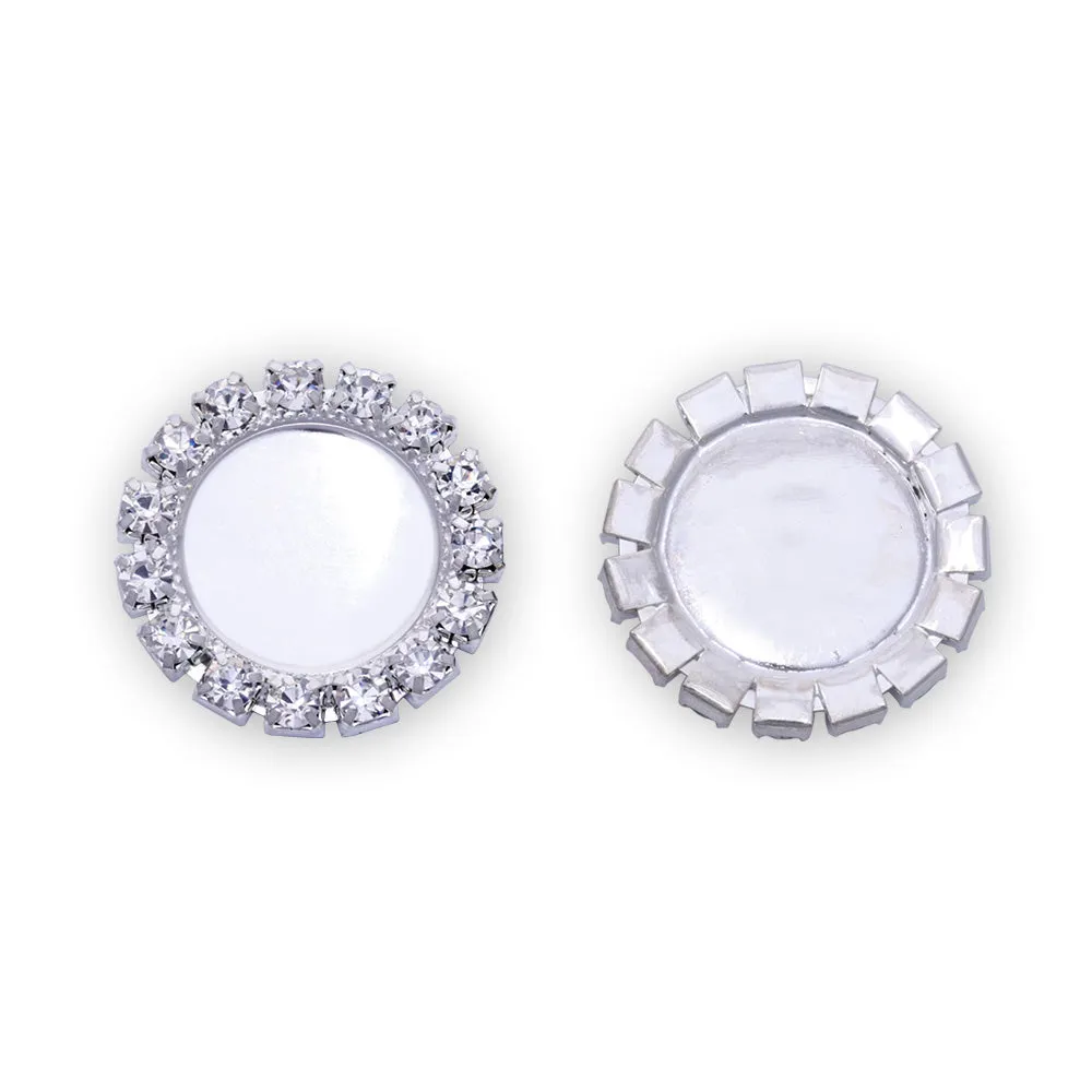 10 Silver Round Inner Size 12mm Claw Chain Base Jewelry accessories Metal Flatback Buttons Gemstone Bezel Pendant Tray Hair Accessories