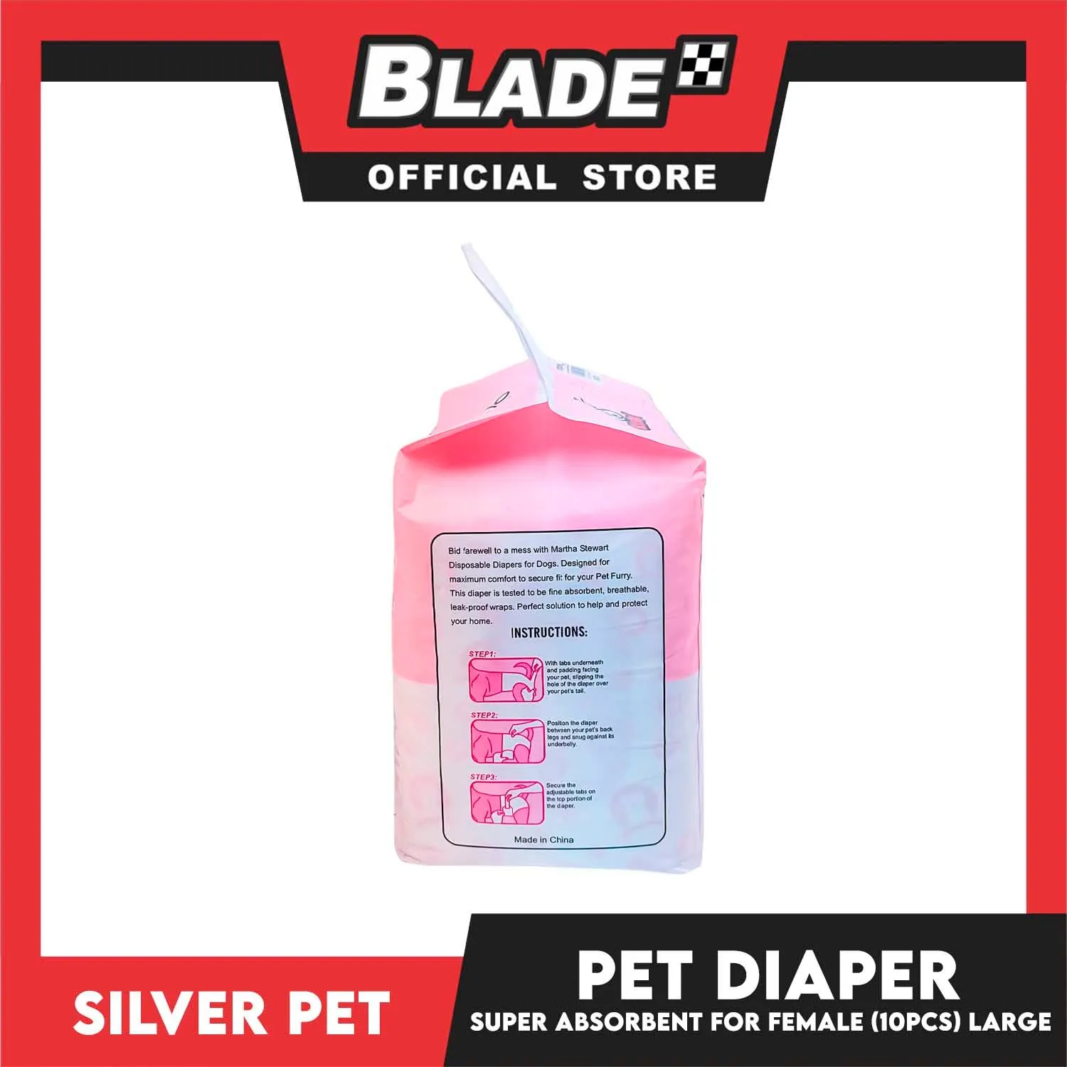 10pcs Silver Pet Super Absorbent Disposable Female Dog Wrap/ Diaper Large