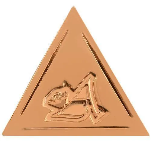 14K Solid Rose Gold Triangular Diamond Pendant with Blue Sapphire 3.00 Ctw