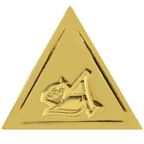 14K Solid Yellow Gold Triangular Diamond Pendant with Black Garnet 15.00 Ctw