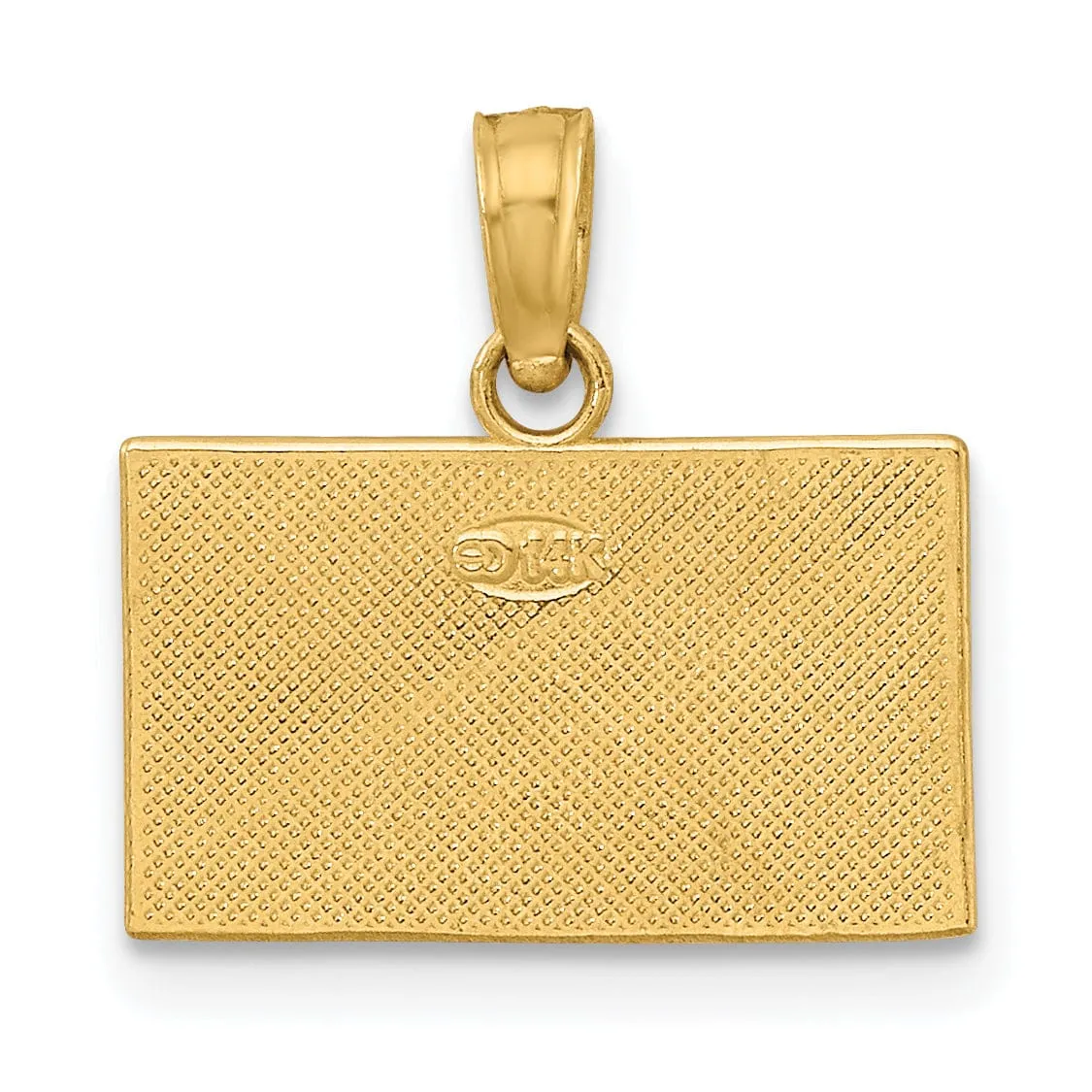 14K Yellow Gold Scuba Diving Flag with Red and White Enamel Finish