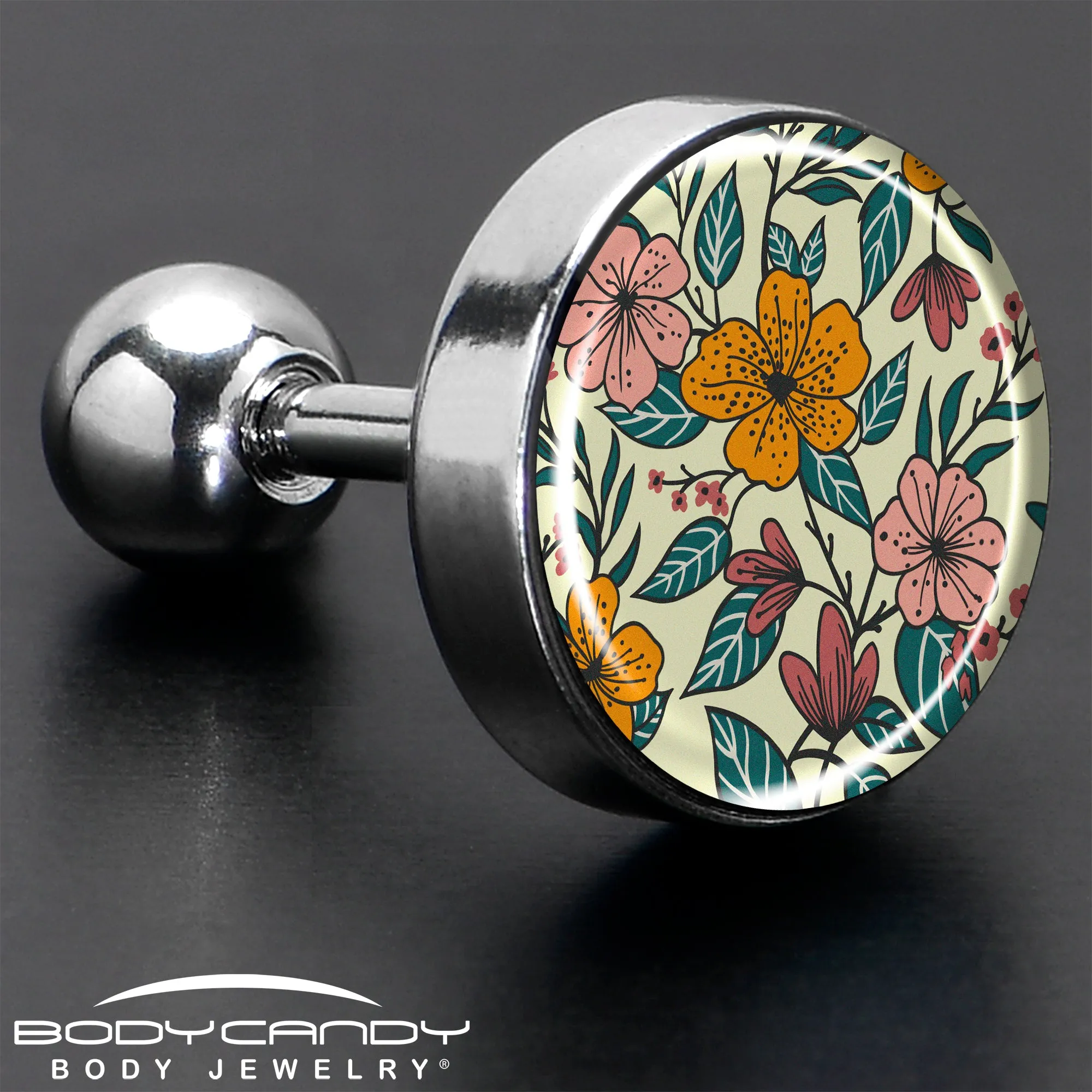 16 Gauge 1/4 Blossom Creation Wildflower Flowers Tragus Cartilage Earring