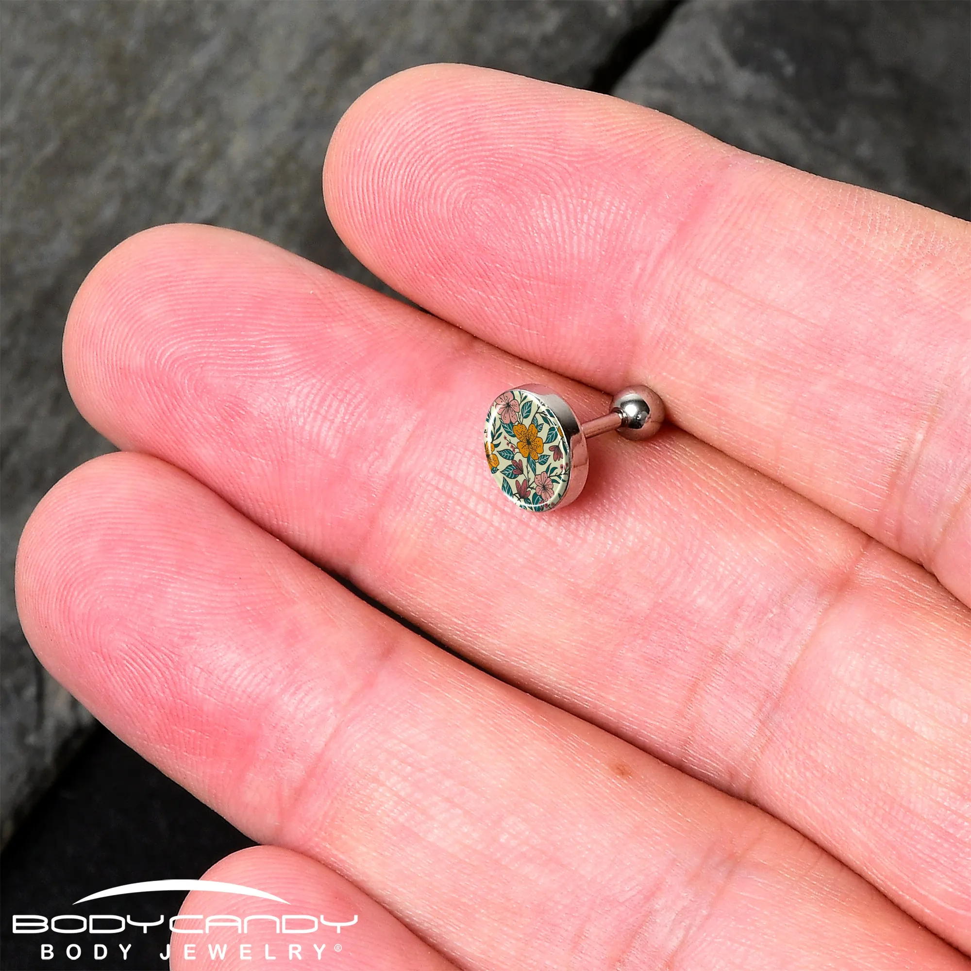 16 Gauge 1/4 Blossom Creation Wildflower Flowers Tragus Cartilage Earring