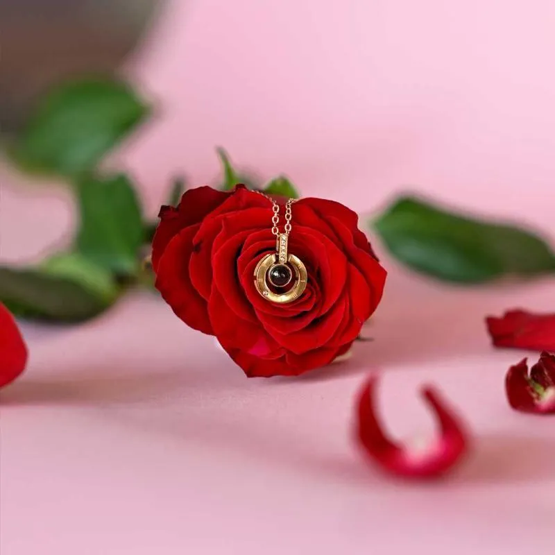 16 Roses Jewelry Box – Romantic Pendant Necklace Gift