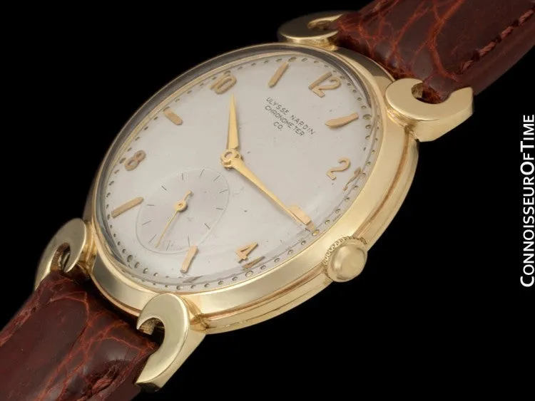 1950's Ulysse Nardin Mens Large Vintage Chronometer Dress Watch - 14K Gold