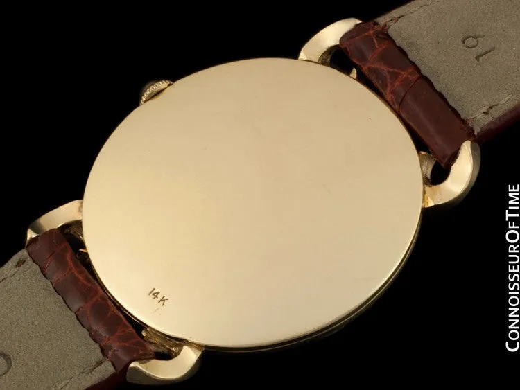1950's Ulysse Nardin Mens Large Vintage Chronometer Dress Watch - 14K Gold