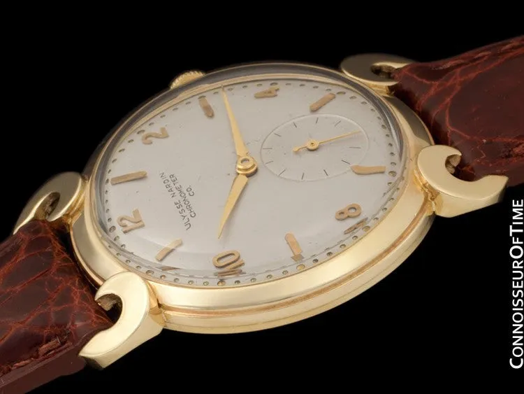 1950's Ulysse Nardin Mens Large Vintage Chronometer Dress Watch - 14K Gold