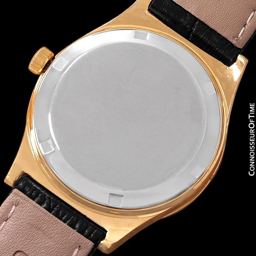 1970's Omega Geneve Classic Vintage Mens Watch, Automatic, Day Date - 18K Gold Plated & Stainless Steel