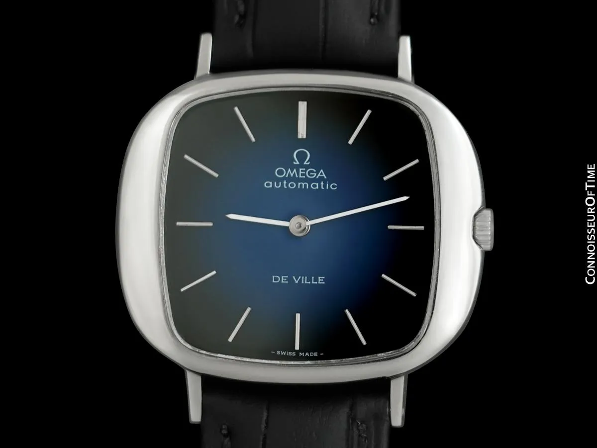1974 Omega Vintage De Ville Mens Full Size Automatic "TV Shaped" Watch - Stainless Steel