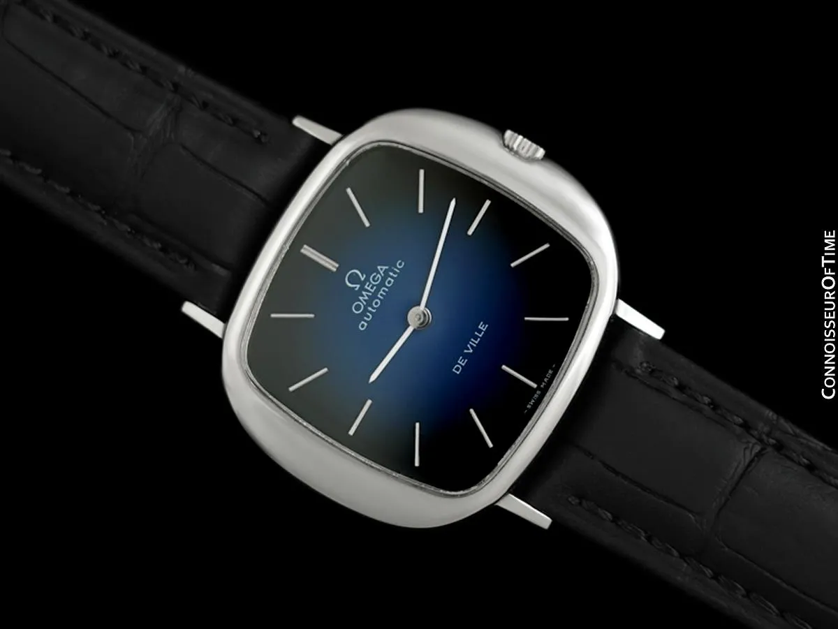1974 Omega Vintage De Ville Mens Full Size Automatic "TV Shaped" Watch - Stainless Steel