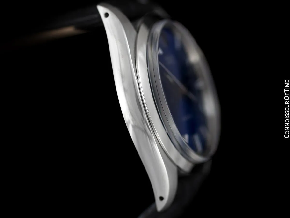 1974 Rolex Oyster Precision Classic Vintage Mens Handwound Watch with Blue Dial - Stainless Steel