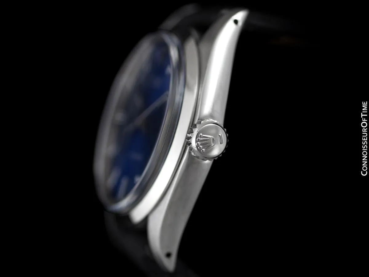 1974 Rolex Oyster Precision Classic Vintage Mens Handwound Watch with Blue Dial - Stainless Steel