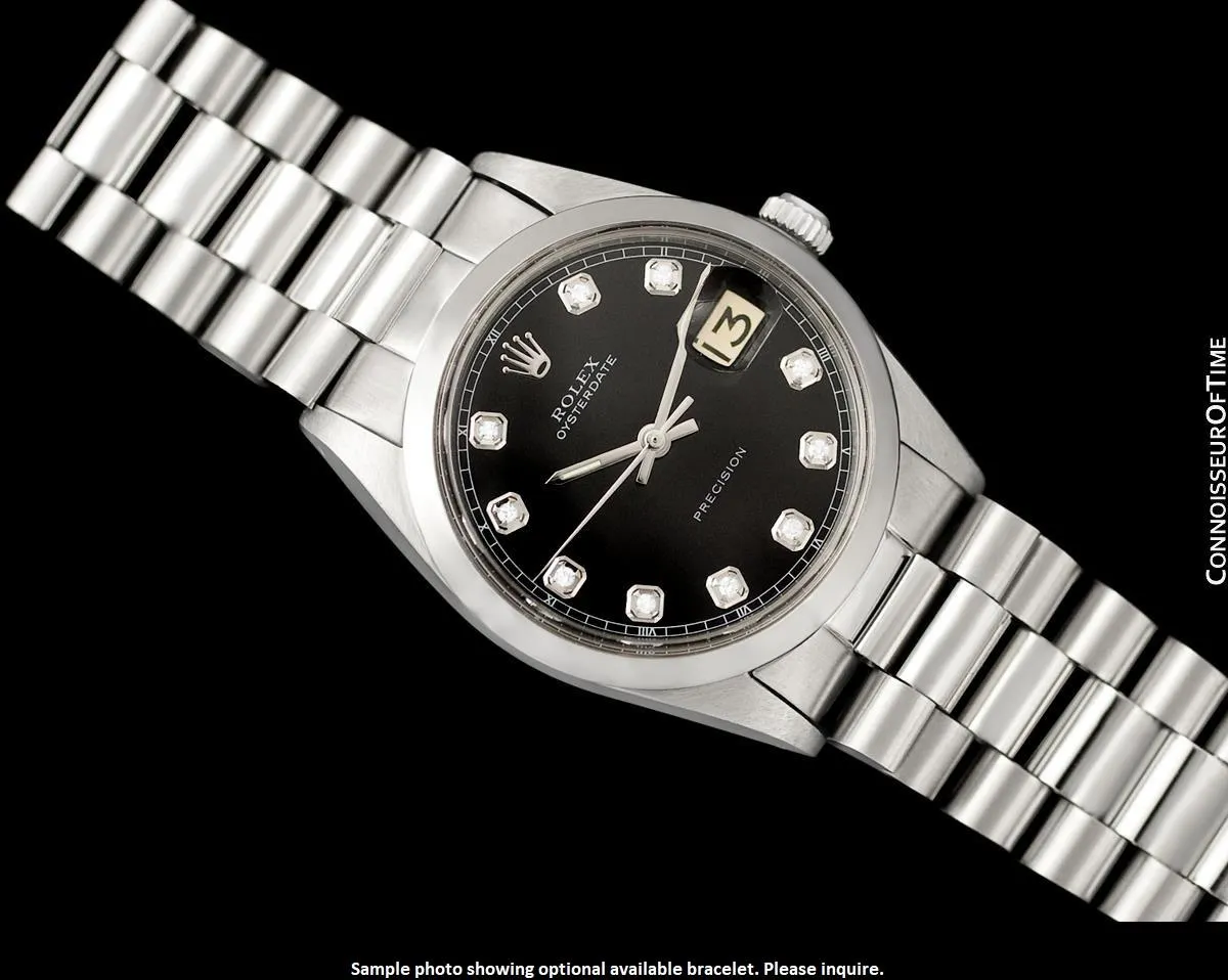 1974 Rolex Oyster Precision Classic Vintage Mens Handwound Watch with Blue Dial - Stainless Steel