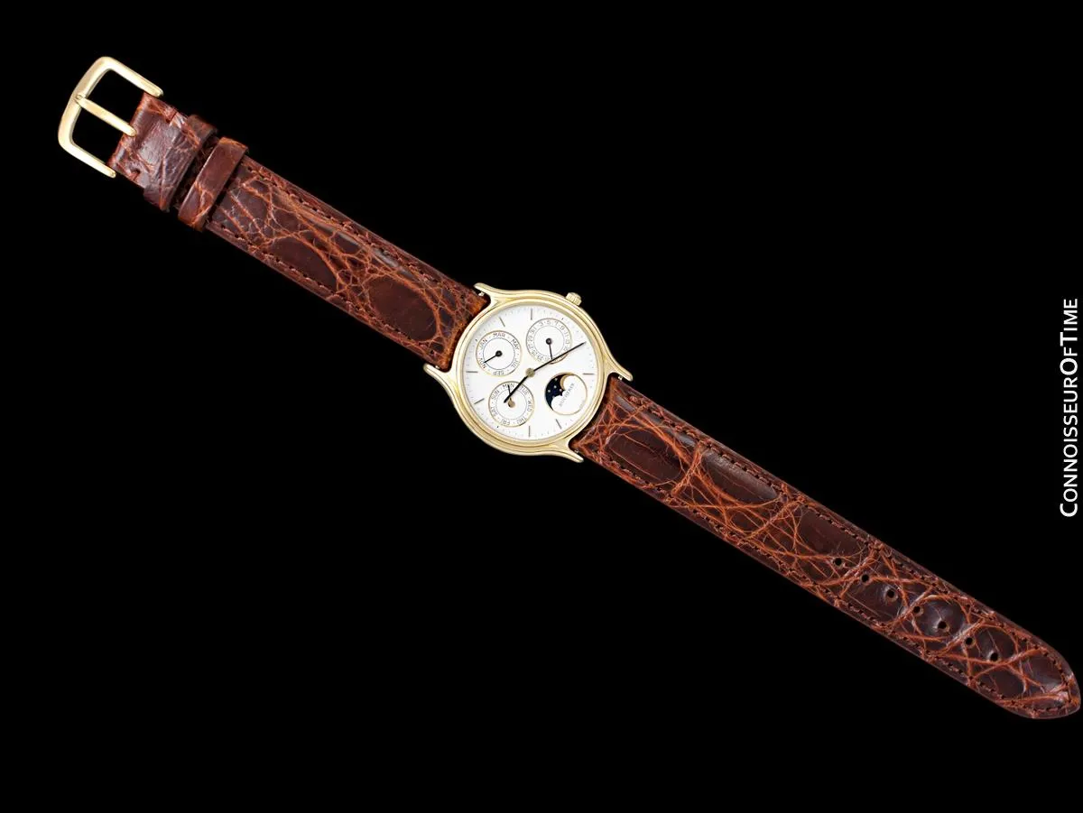 1980's Bucherer (Carl F. Bucherer) Vintage Mens Triple Calendar Quantième with Moonphase - 18K Gold