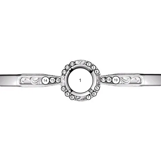 1ct Intricate Halo Diamond Semi-Mount