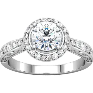 1ct Intricate Halo Diamond Semi-Mount