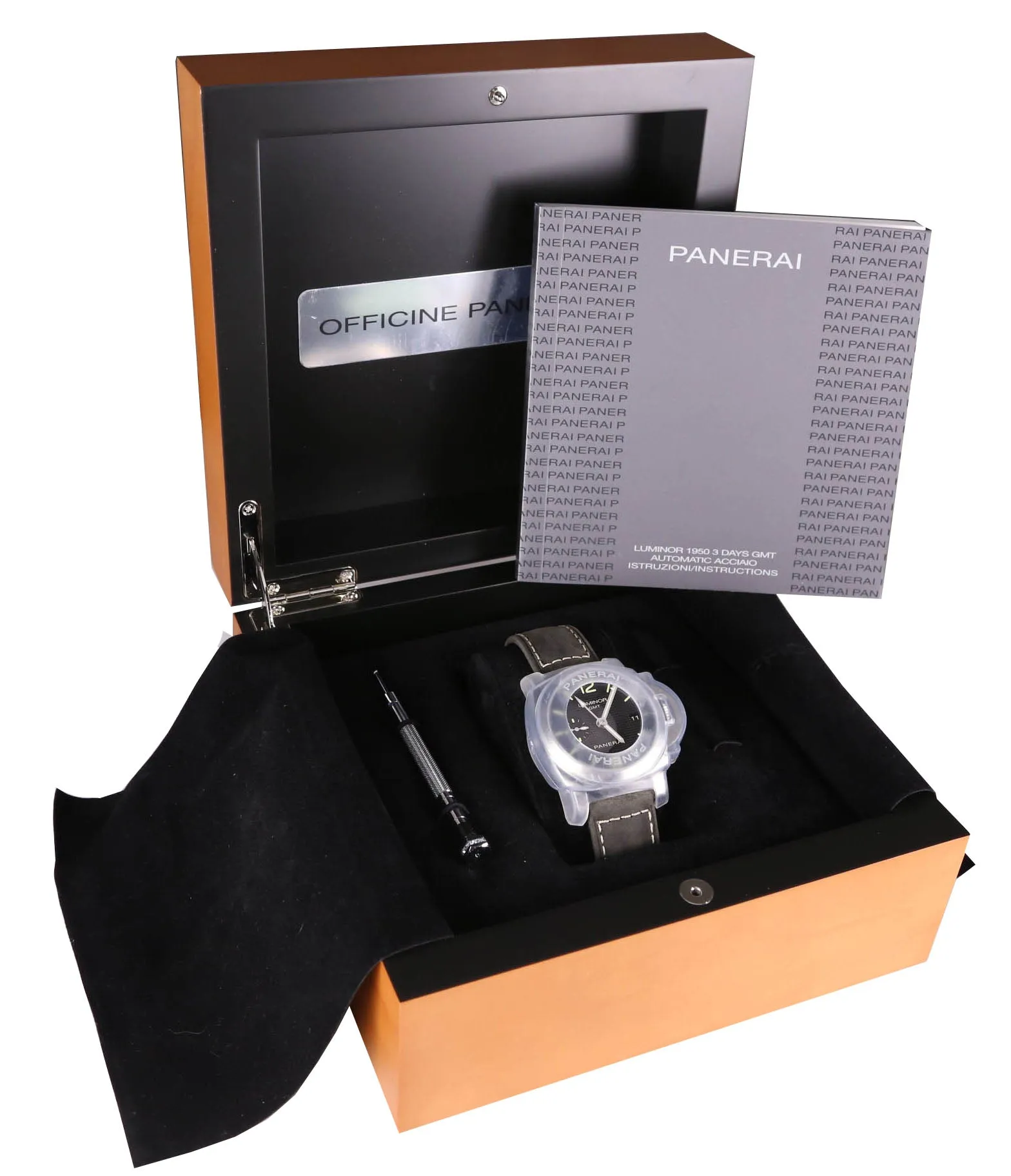 2015 Panerai PAM 535 R Luminor Hobnail 1950 GMT 3 Automatic 42mm Watch PAM00535