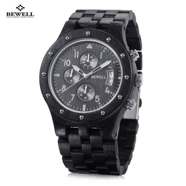 2017 BEWELL Mens Wooden Watch