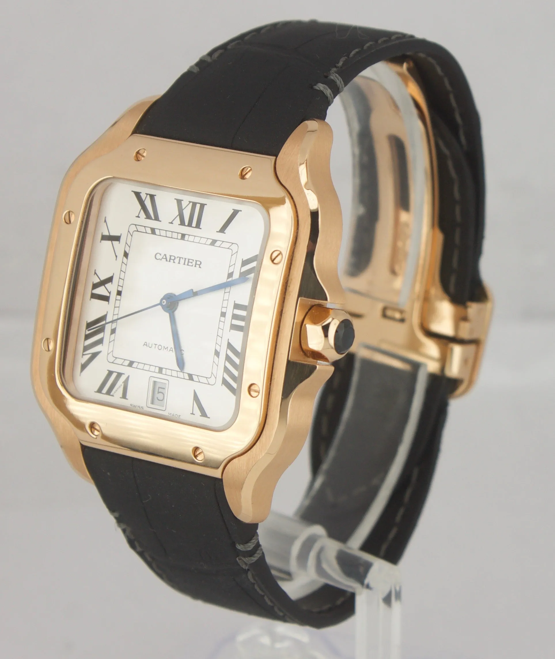 2018 Cartier Santos Large WGSA0011 4071 39.8mm Auto 18K Pink Rose Gold Watch