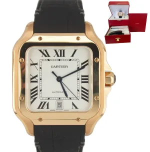 2018 Cartier Santos Large WGSA0011 4071 39.8mm Auto 18K Pink Rose Gold Watch