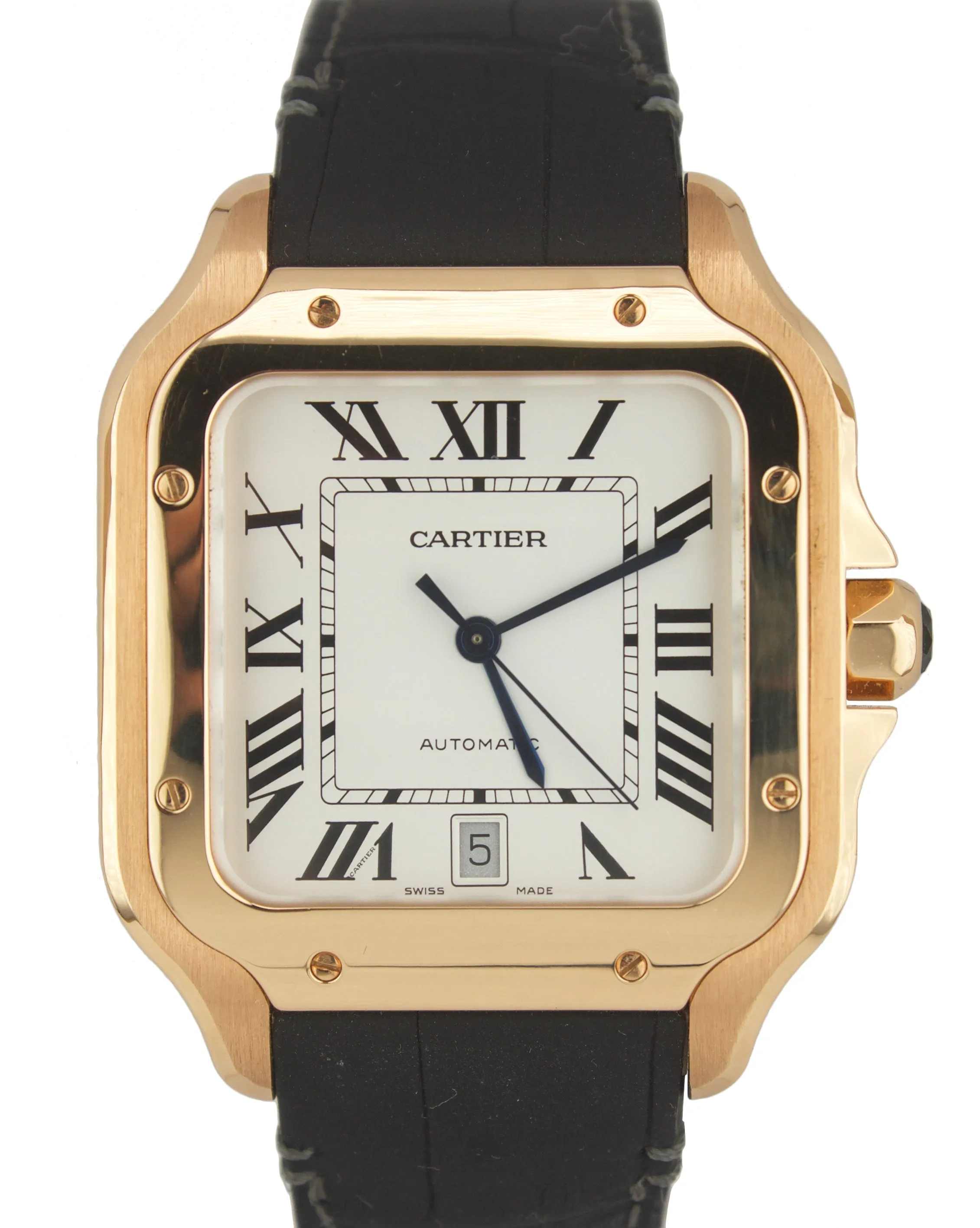 2018 Cartier Santos Large WGSA0011 4071 39.8mm Auto 18K Pink Rose Gold Watch