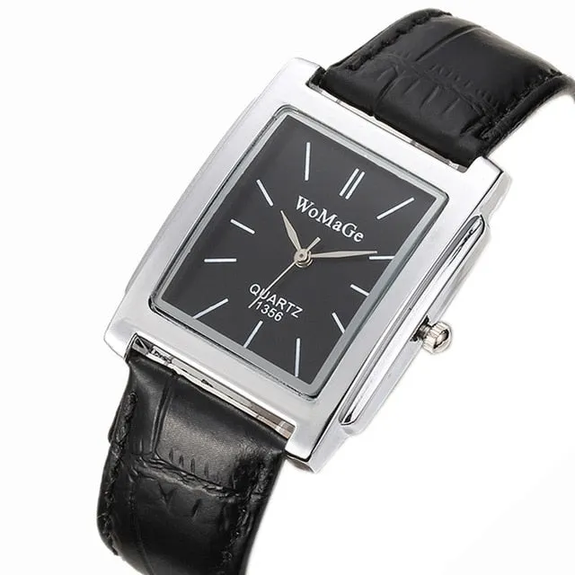 2019 New Square Men Watch Rose Gold Silver Case Men Watches 2019 Luxury Brand Leather Band Quartz Clock Montre Homme Vintage