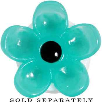 20mm Acrylic Aqua Flower Saddle Plug
