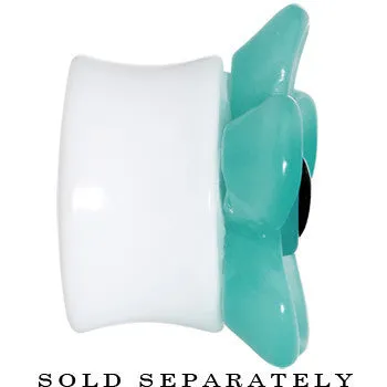 20mm Acrylic Aqua Flower Saddle Plug