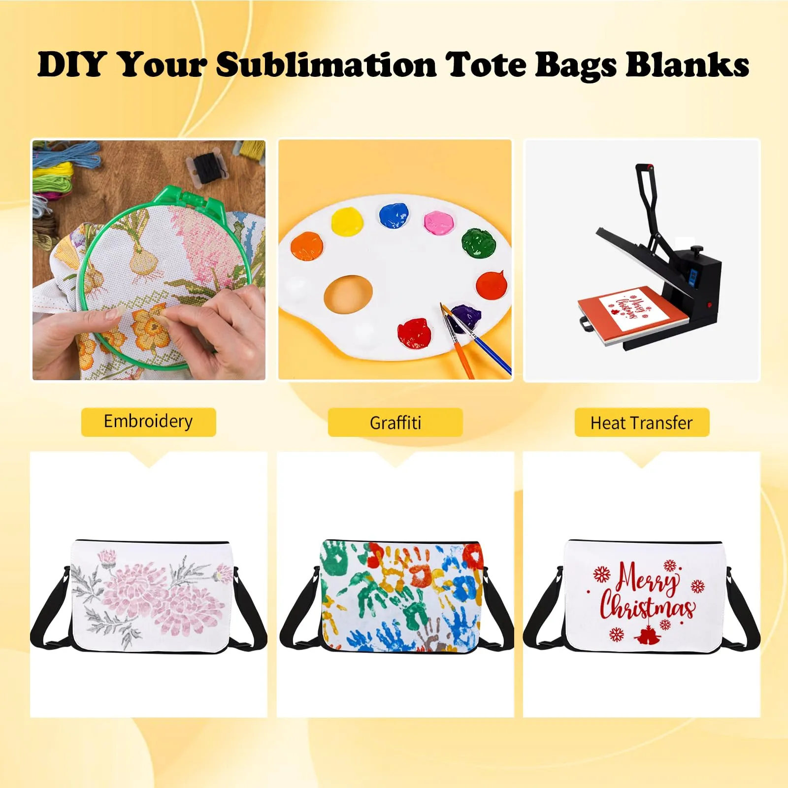 4PCS Sublimation Blanks Crossbody Bag,Sublimation Bags Messenger Bag Removable Transfer Design Sublimation Bags With Adjustable Shoulder Strap Crossbody and Shoulder DIY Gifts For Family and Friends