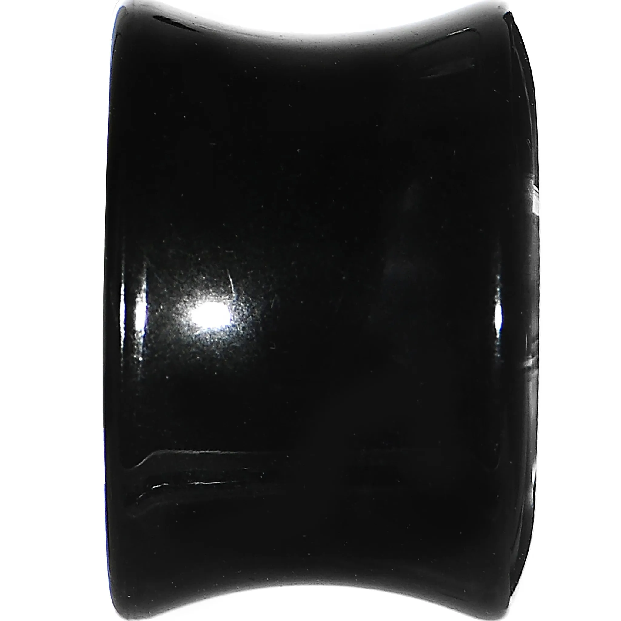 5/8 Black Acrylic Silver Metallic Rose Flower Plug