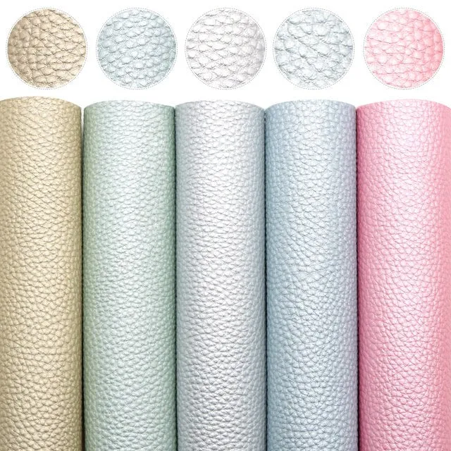 A5 Lychee Pattern Faux Synthetic Leather Sheet Packs