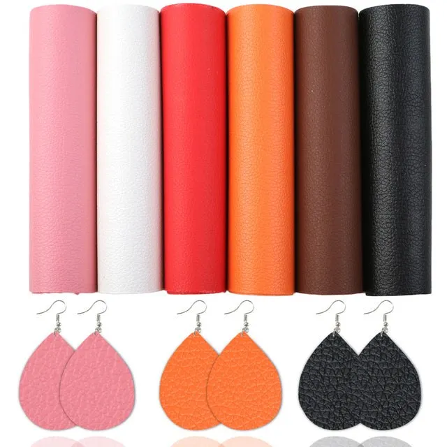 A5 Lychee Pattern Faux Synthetic Leather Sheet Packs