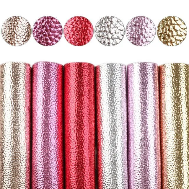 A5 Lychee Pattern Faux Synthetic Leather Sheet Packs