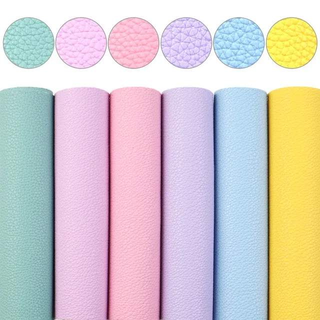A5 Lychee Pattern Faux Synthetic Leather Sheet Packs