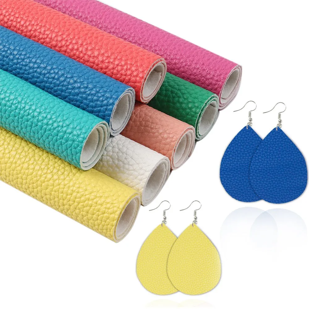 A5 Lychee Pattern Faux Synthetic Leather Sheet Packs