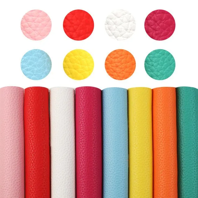 A5 Lychee Pattern Faux Synthetic Leather Sheet Packs