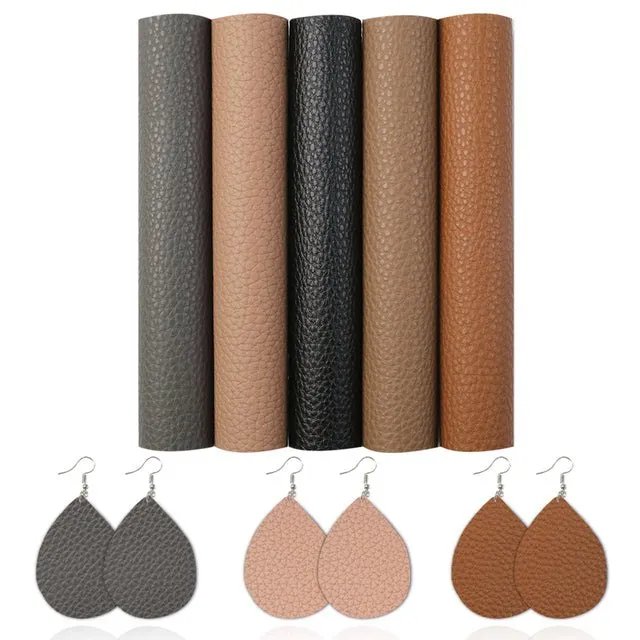 A5 Lychee Pattern Faux Synthetic Leather Sheet Packs