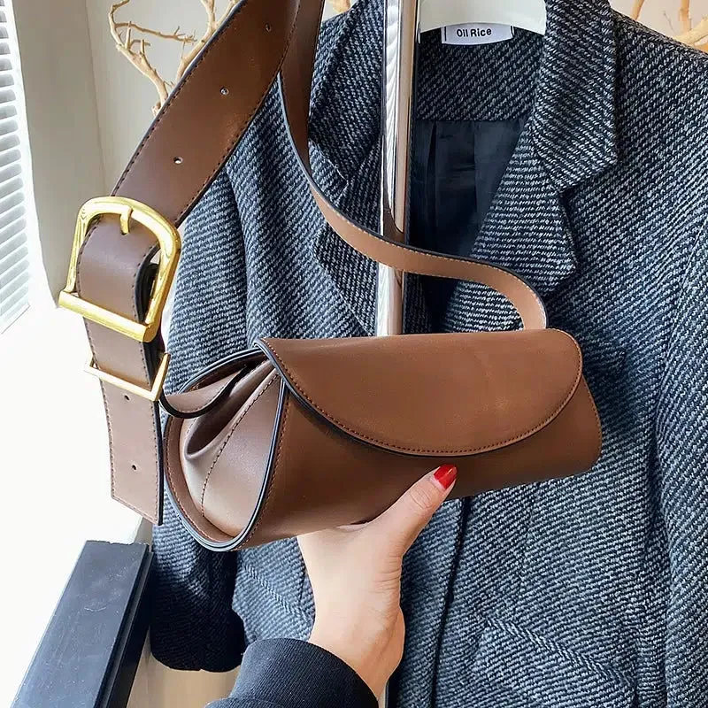 Adjustable Strap Leather Shoulder Bag