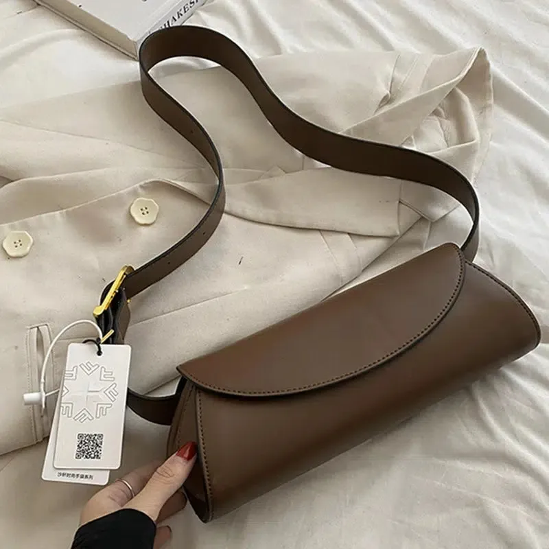 Adjustable Strap Leather Shoulder Bag