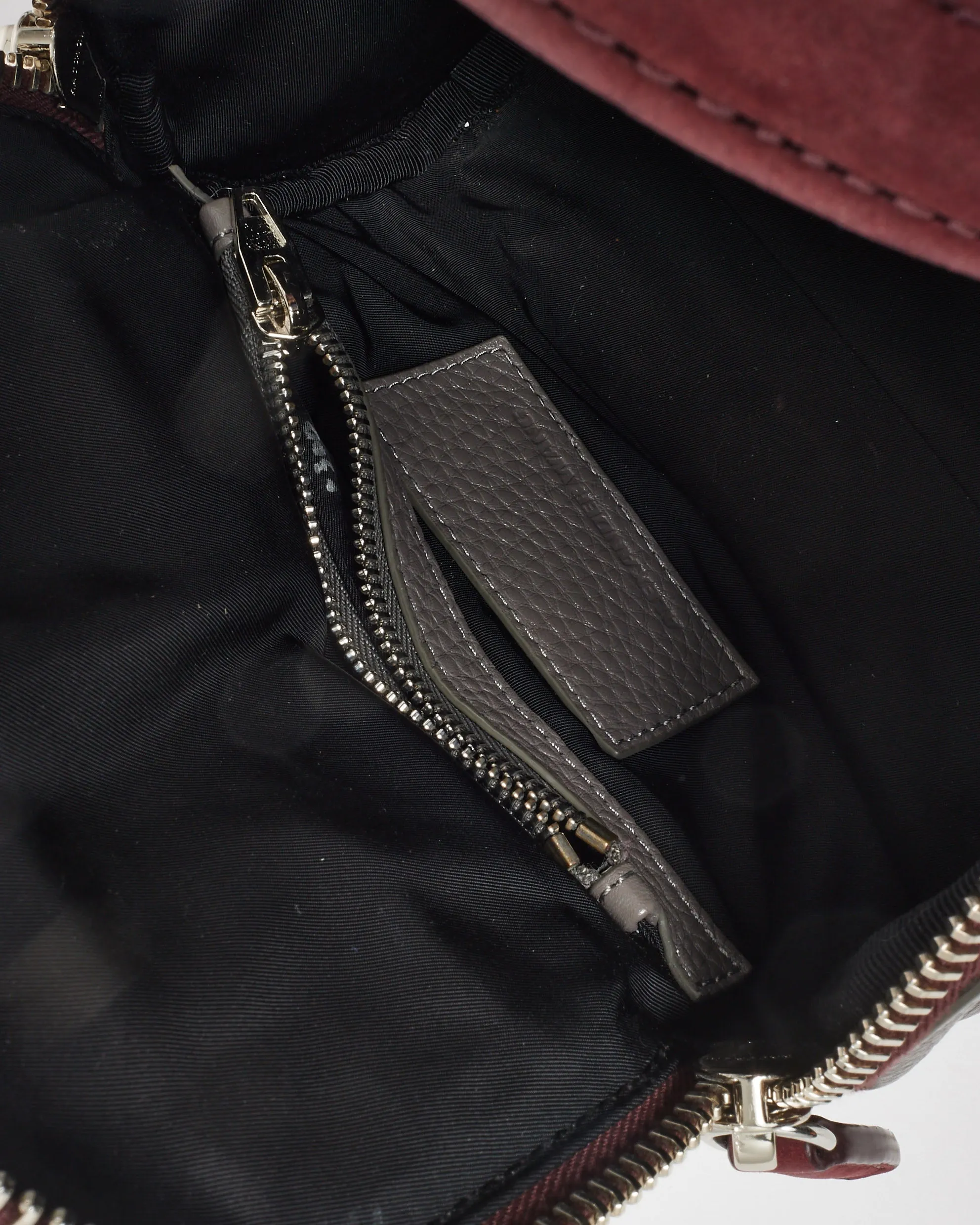 Alexander Wang Grey Leather & Burgundy Suede Mini Rocco Duffle Bag