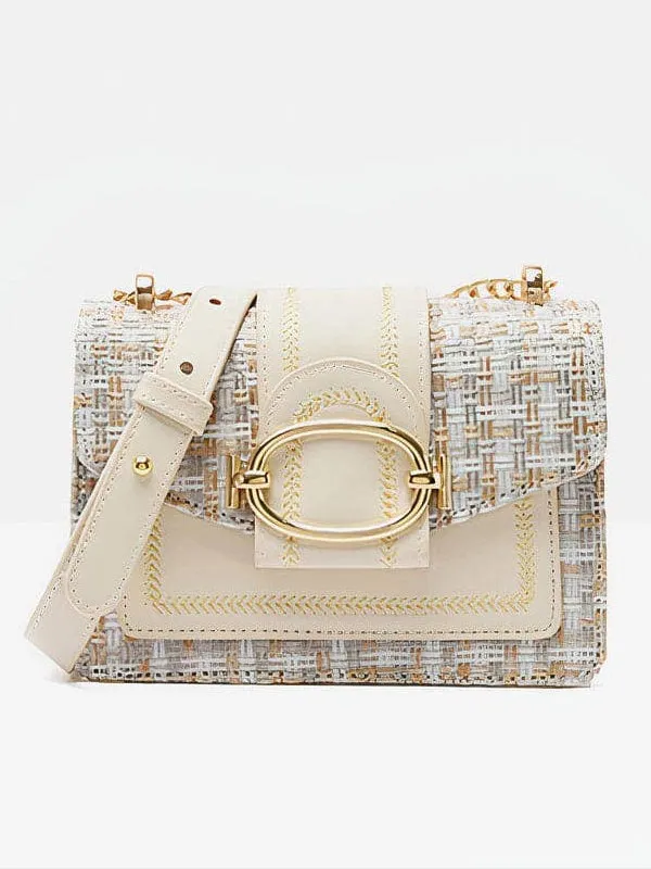 Alloy Tweed Crossbody Bag