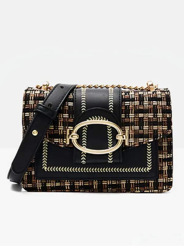 Alloy Tweed Crossbody Bag