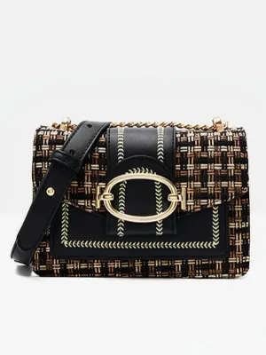 Alloy Tweed Crossbody Bag