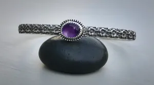 Amethyst Floral Cuff