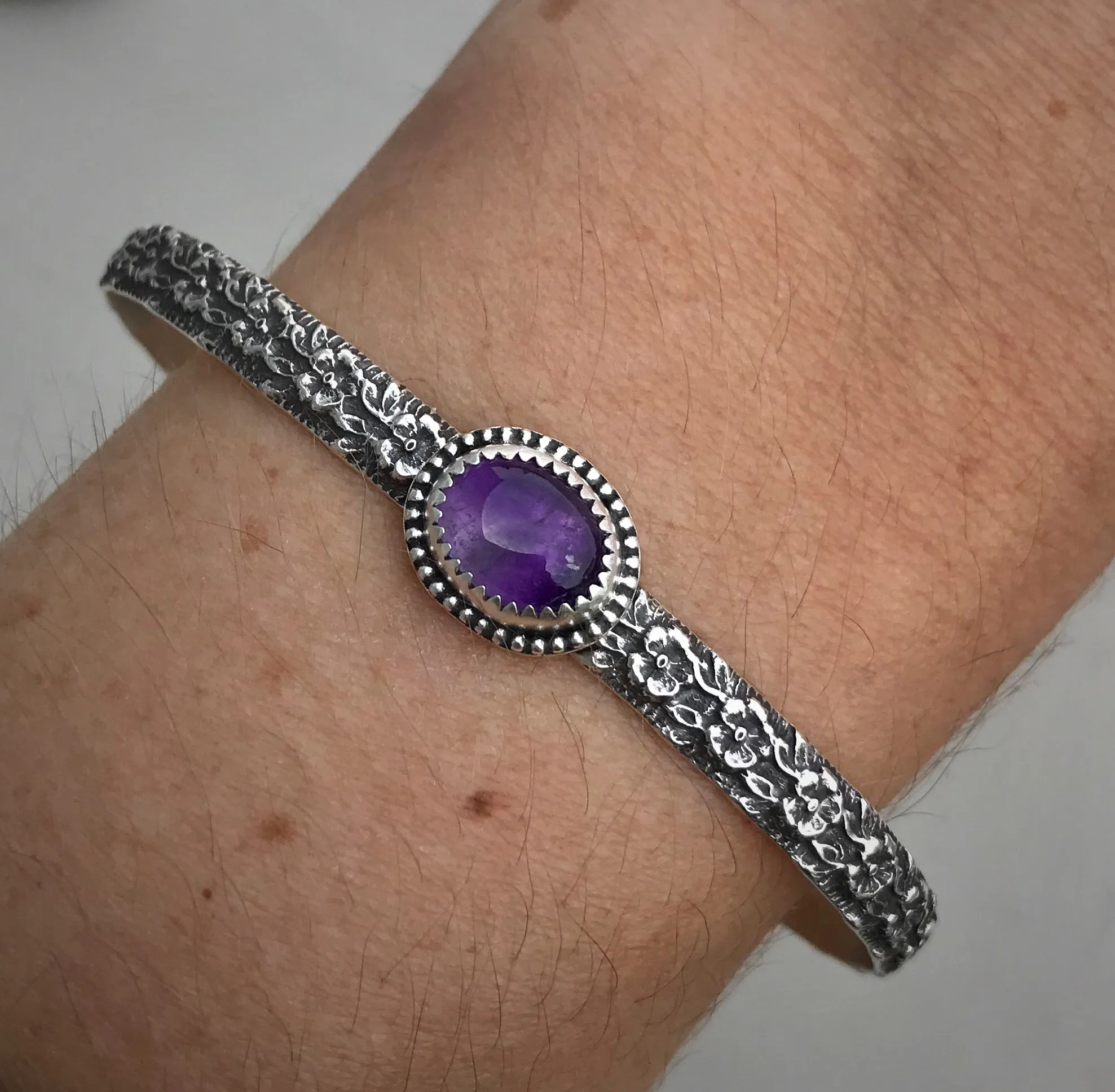 Amethyst Floral Cuff
