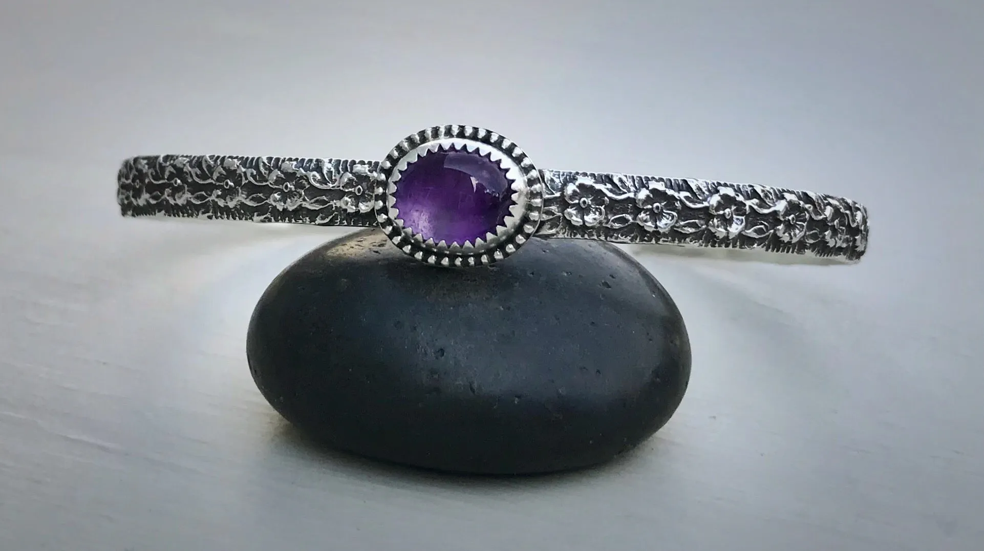 Amethyst Floral Cuff