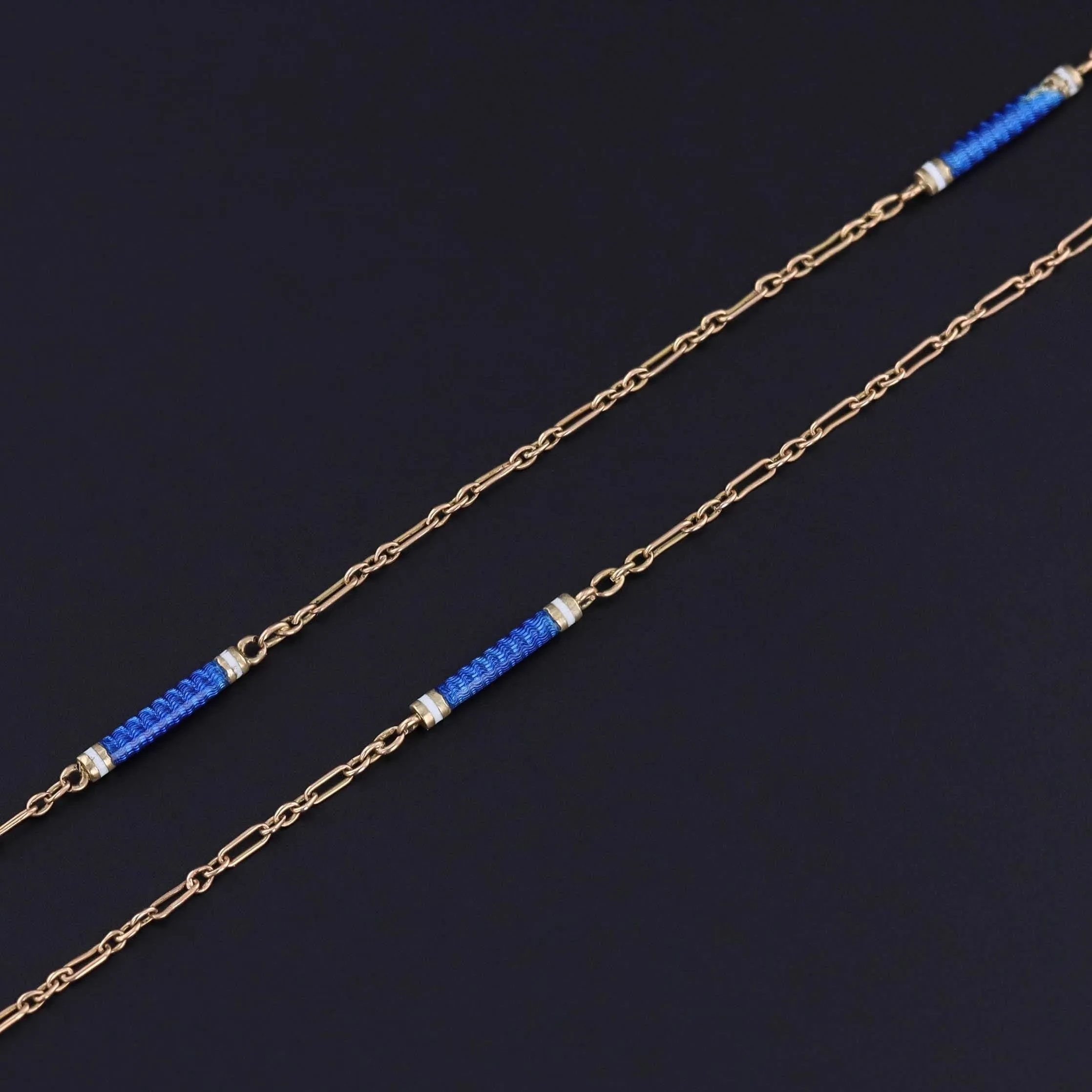 Antique Enamel Chain of 14k Gold