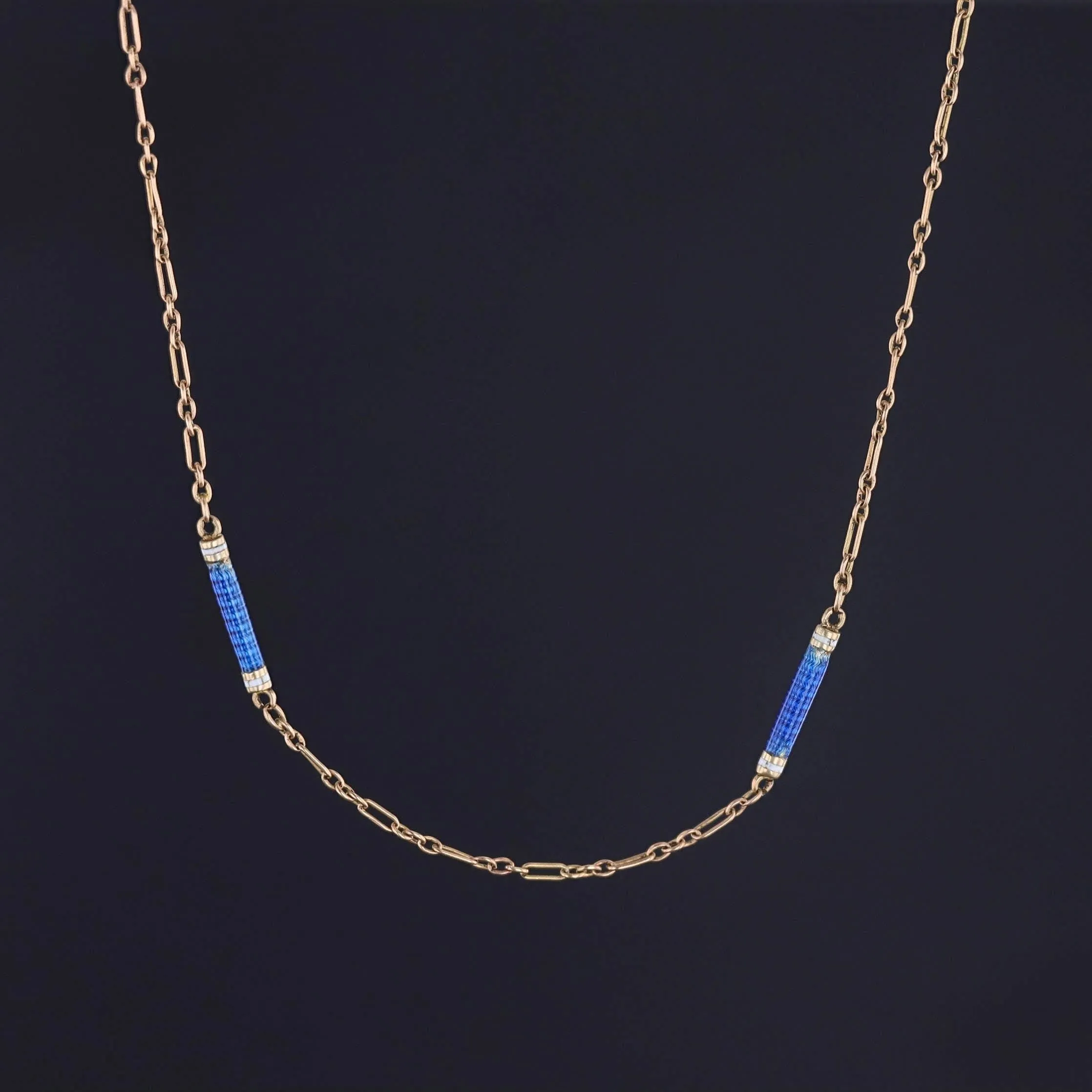 Antique Enamel Chain of 14k Gold