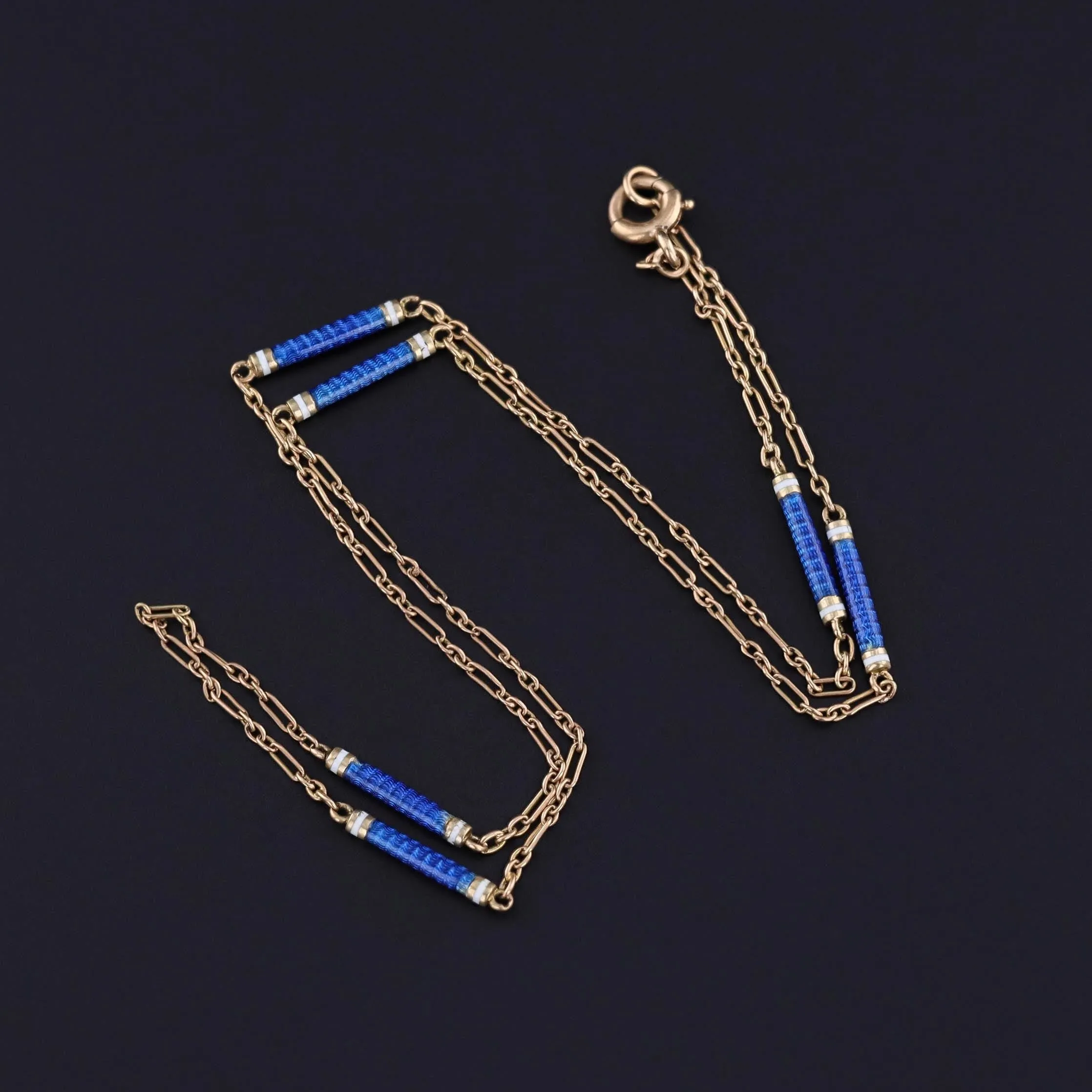 Antique Enamel Chain of 14k Gold